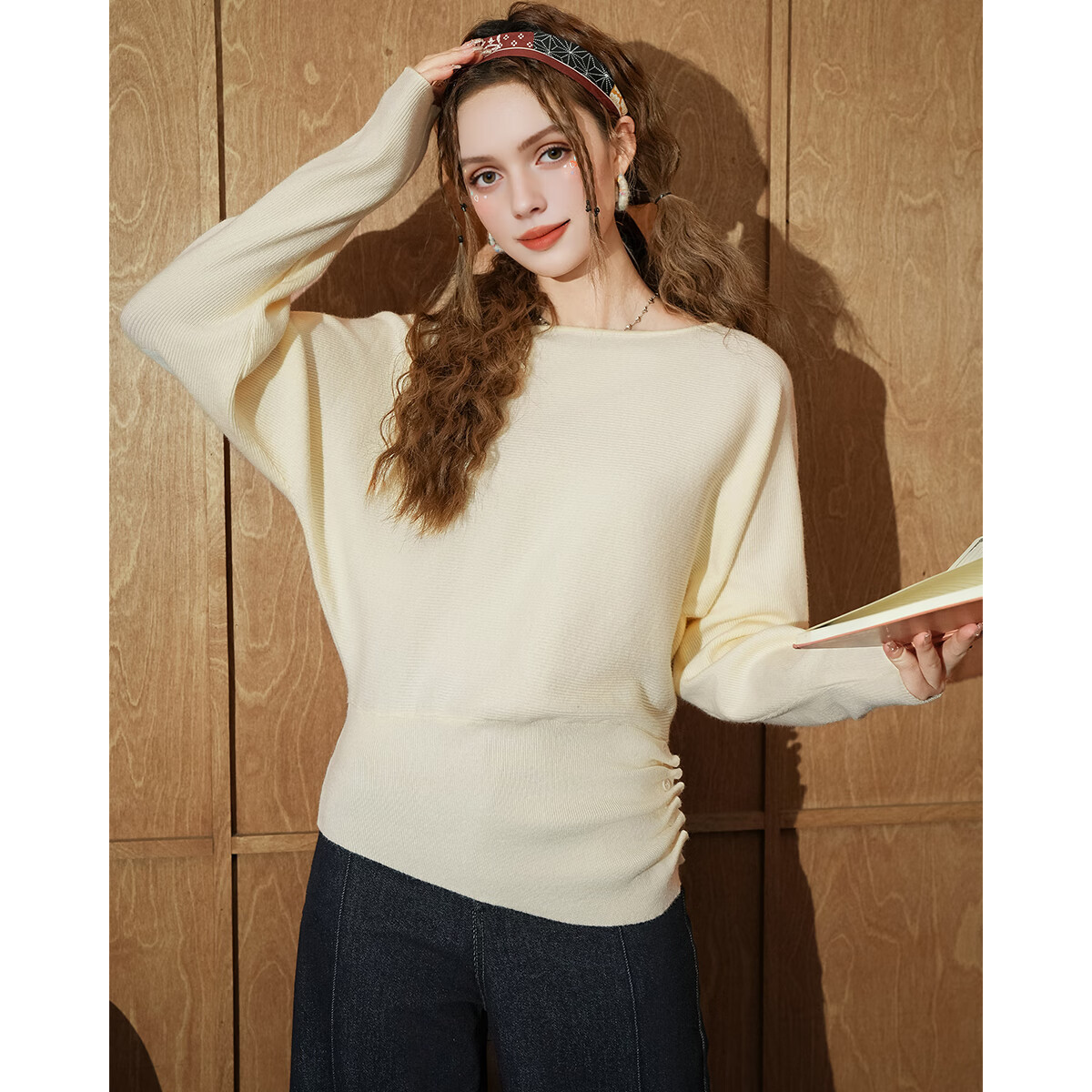 TERRE BLEUE气质慵懒套头毛衣女2025秋冬季新款宽松保暖显瘦针织衫女士打底衫