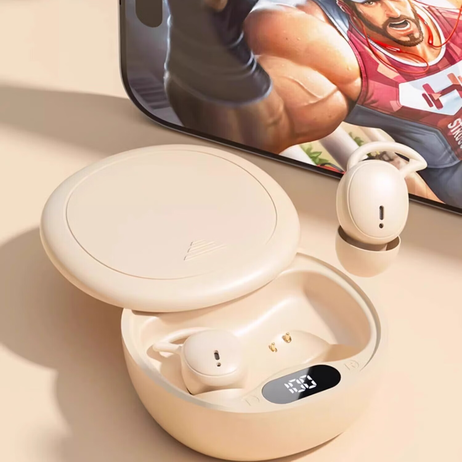 尼联德国柏林之声蓝牙耳机半入耳式骨传导新款降噪睡觉专用无线强隔音 暖星云【至臻版】