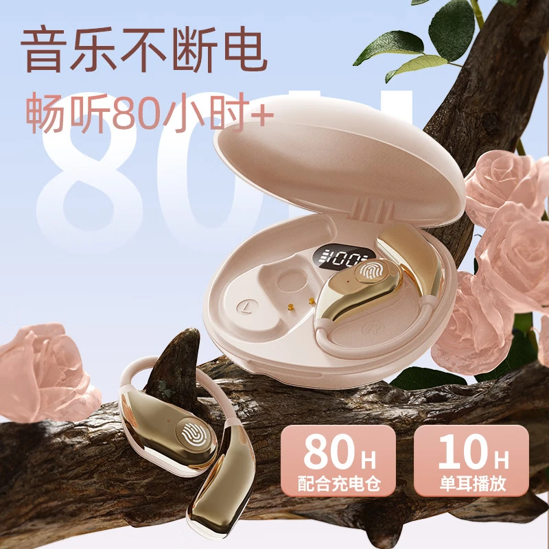 吉贝拉金标HIFI柏林之声无线耳机挂耳式蓝牙5.49通话降噪防水不入耳音乐游戏运动跑步超长续航耳麦网红款 樱花粉（顶配版）【情人节礼物】网红款