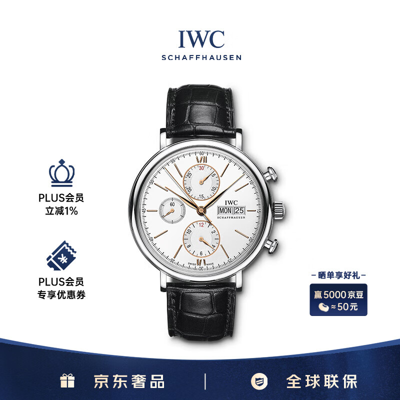 万国（IWC）瑞士手表 柏涛菲诺计时 白盘金针 自动机械男表 IW391031 42mm