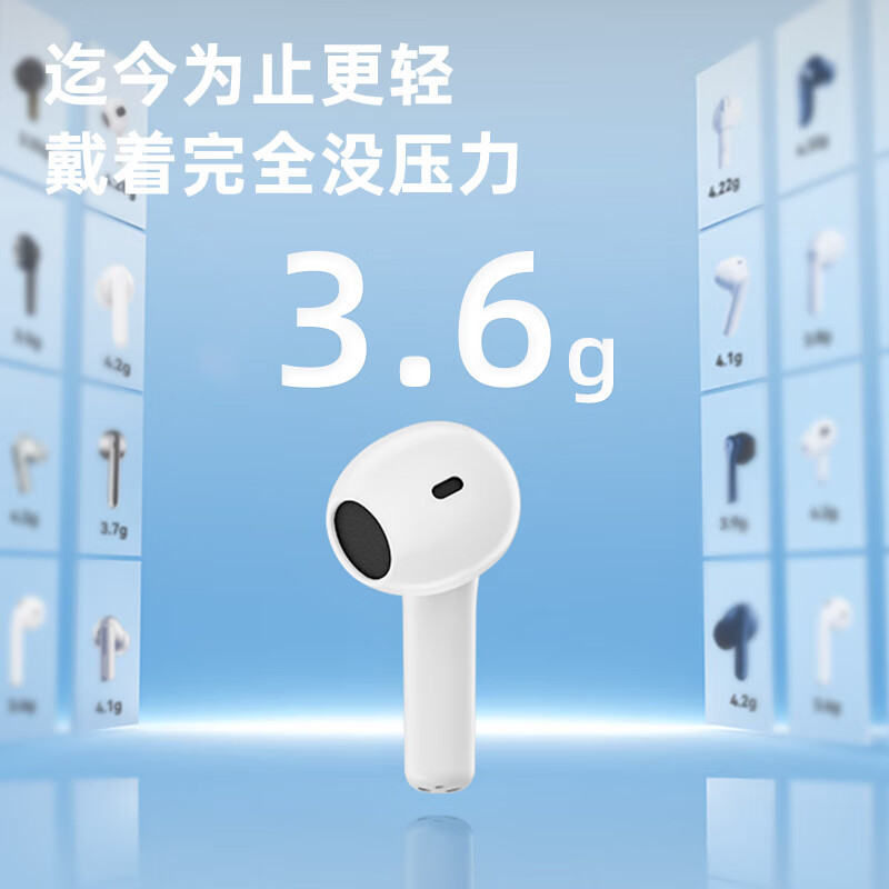 WIWU【2025新款ENC降噪】主动入耳式真无线蓝牙耳机通话降噪HIFi音质长续航适用苹果安卓小米华为 【冰川白】四唛ENC降噪|13mm动圈