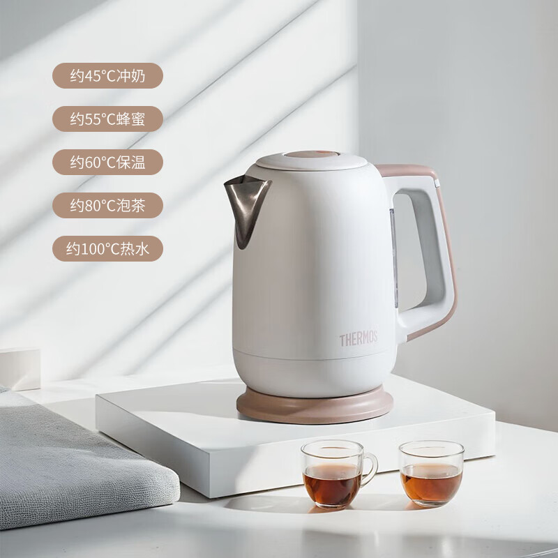 膳魔师（膳魔师）电热水壶家用便携智能恒温大容量304不锈钢烧水壶自动断电办公室电热水壶 1.7L （新升级）316不锈钢