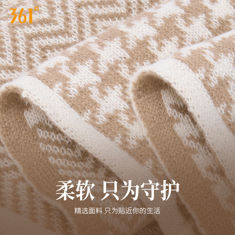 361°围巾冬季新款韩版保暖加厚百搭潮流学生针织围脖 卡其