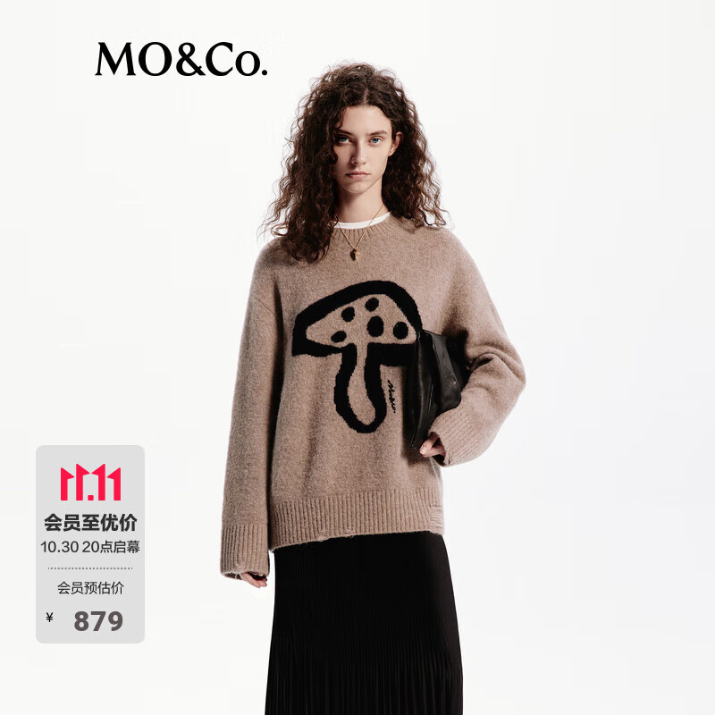 MO&Co.ë��Ģ��ͼ��������ë�޸���ů����©��������Ħ���� ǳ����ɫ S 160