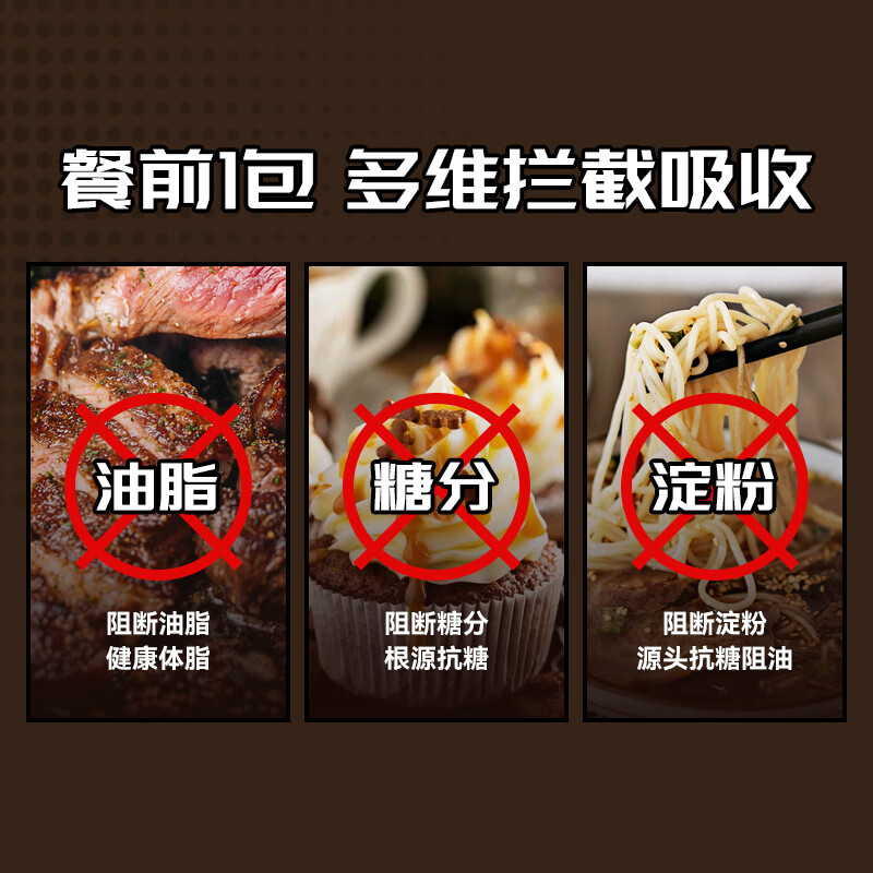 万宁（mannings）大餐急救含片控糖阻断糖分吸油脂淀粉碳水阻断餐前 3粒/包