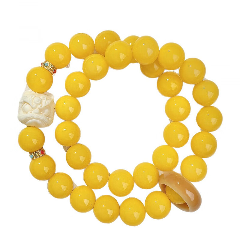 DUTRIEUX金玉满堂菩提子手串双圈盘玩佛珠醒狮跑环款文玩手持学生百搭手链 玉笛鸣【圆珠双圈】11-12mm