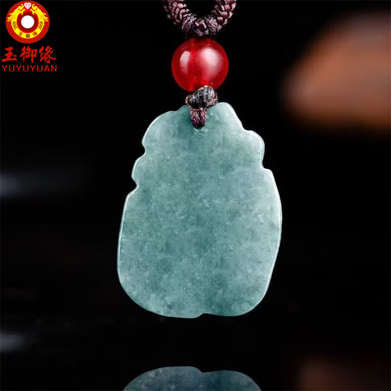 玉御缘原创正品天然A货翡翠蓝水狐狸九尾狐糯种玉石吊坠挂件高档男女款