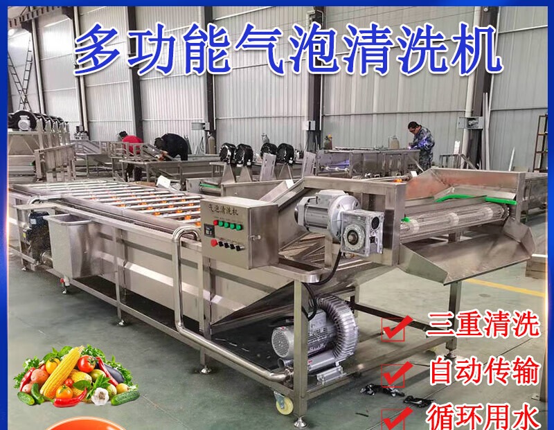 萌依儿蔬菜清洗机大型 全自动果蔬气泡清洗机韭菜辣椒大型洗菜机海带酸 深灰'色