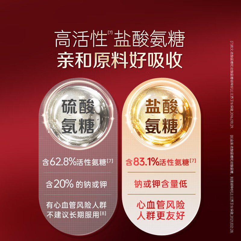 盖中盖哈药 四合一氨糖软骨素钙片 中老年舒缓关节不适 礼盒装 90片*2瓶