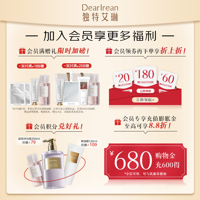 独特艾琳【冯建宇推荐】香氛沐浴露女烟酰胺保湿持久留香氨基酸伴手礼 【热销爆款】我的少年+浮靡之水