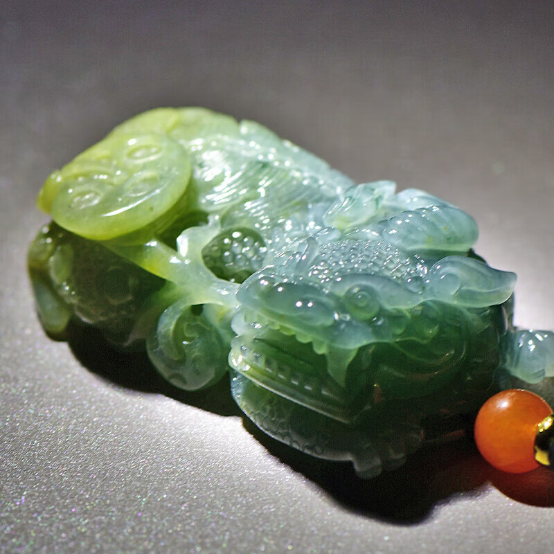 神翠鸟女神节好礼翡翠貔貅吊坠 男士飘黄翡玉貔貅玉石玉坠挂件配绳子 款十 QYF3866q