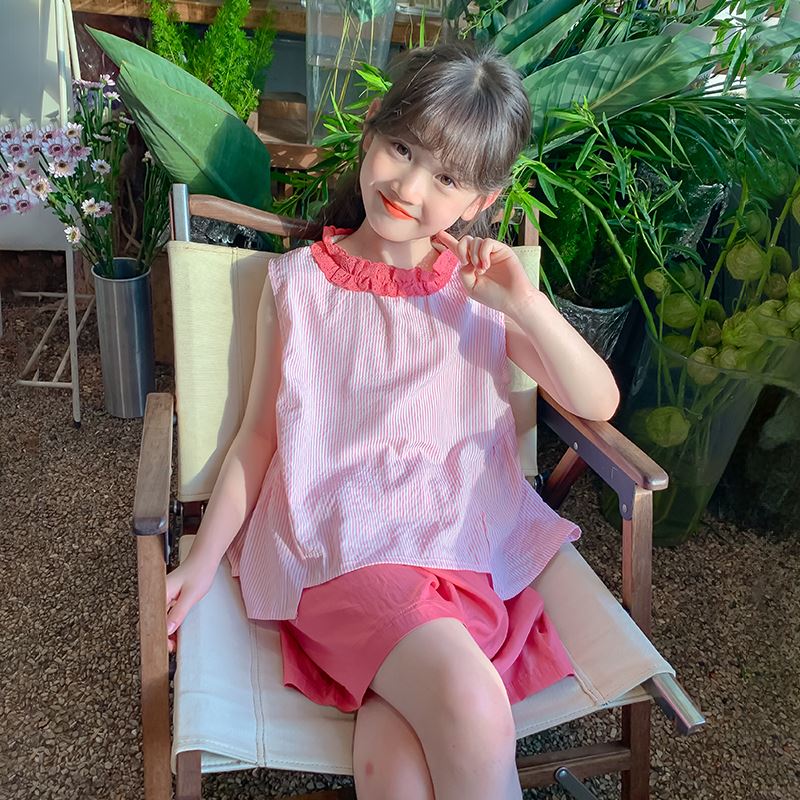 百丽佳嘉(bailijiajia)童装女洋气时髦套装2024新款儿童夏季网红短裤