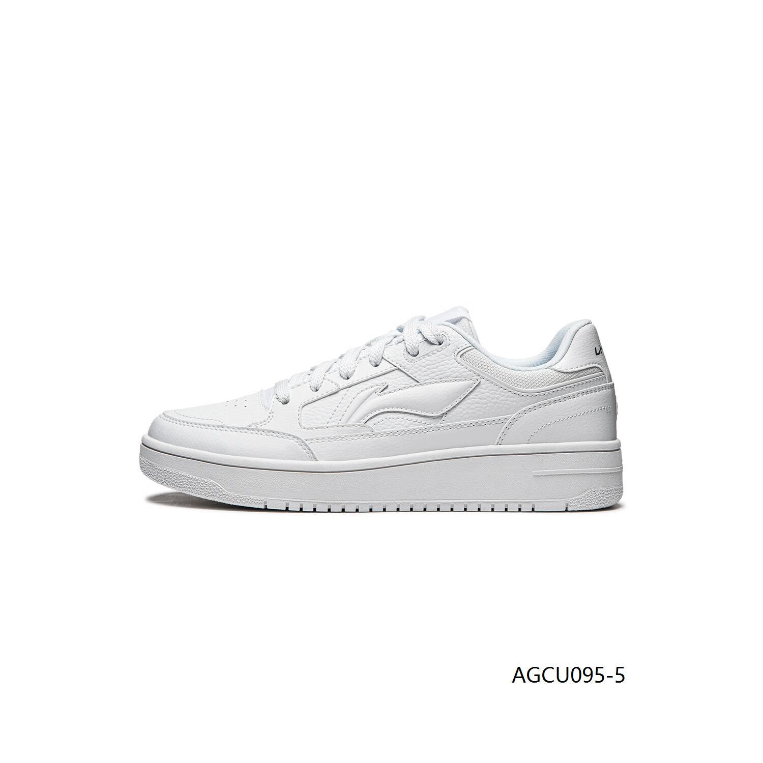 李宁（LI-NING）板鞋男款软底黑色休闲鞋舒适软弹百搭小白鞋女子鞋平板运动鞋 天迹[标准白] 39