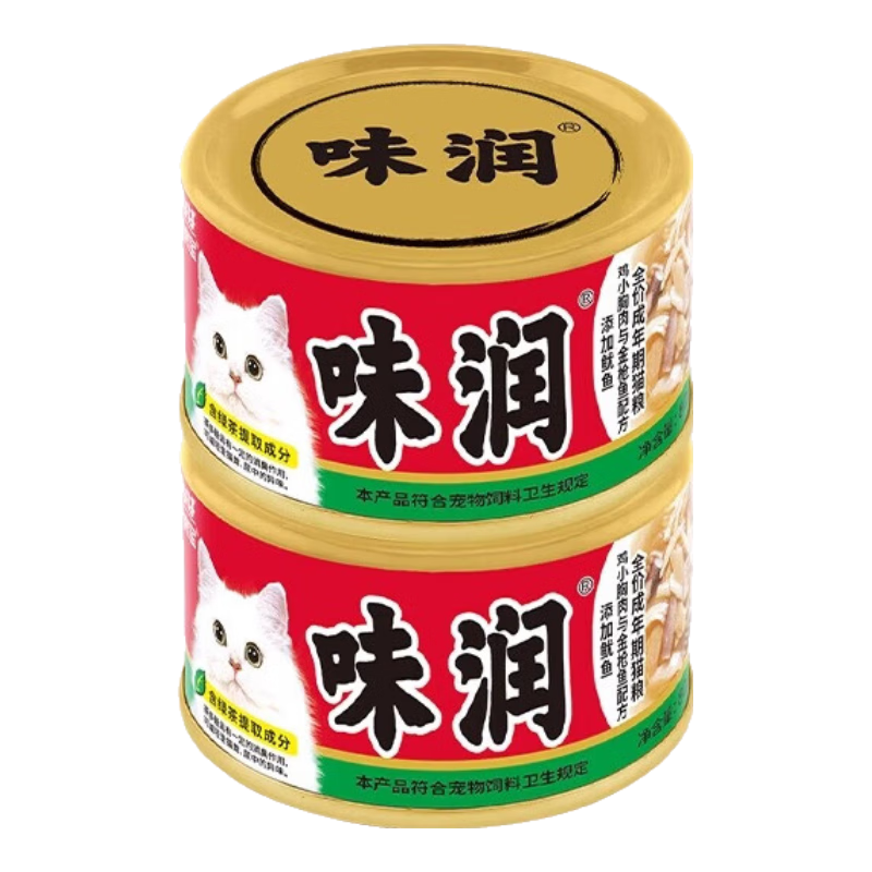 伊纳宝猫罐头味润主食零食罐头罐头营养猫咪湿粮日本CIAO妙好汤汁罐80g 【新包装】鸡肉金枪鱼鱿鱼24罐