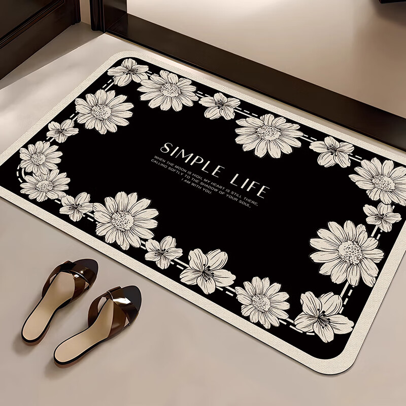 季象浴室地垫卫生间吸水垫子厨房地毯厕所门口防滑脚垫家用进入户门垫 GZN-X古曼花香 40x60 cm【吸水黑科技体验装】