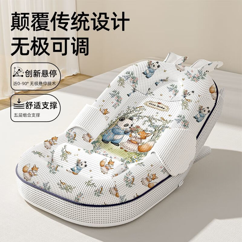 蒂樂(lè)斜坡枕嬰兒防吐奶寶寶喂奶斜坡墊新生兒床中床喂奶神器二合一 【無(wú)極坡度調(diào)節(jié)+PLUS大尺寸】愛麗絲 默認(rèn)