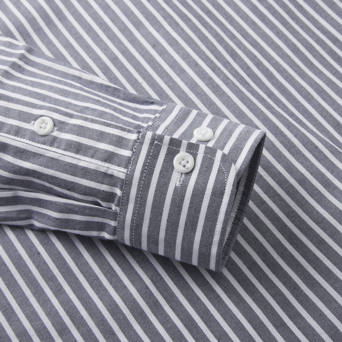 杉杉(FIRS)【100%棉】色织条纹衬衣男小标长袖衬衫男春秋宽松长袖衬衫男 海岩灰 41 180/96A(41)