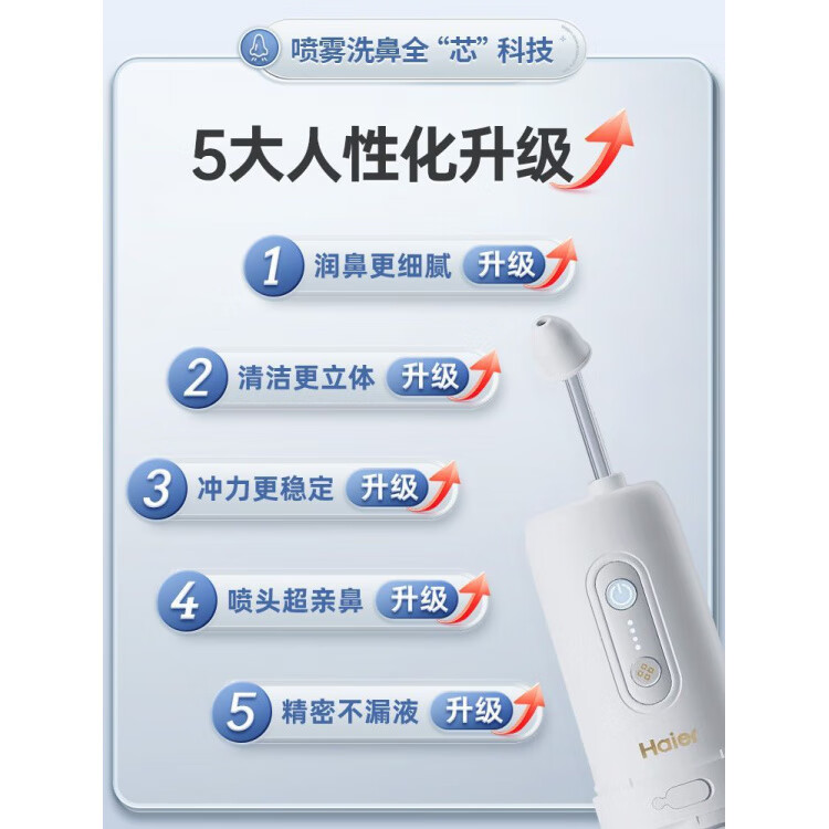 电动洗鼻器成人孕妇儿童鼻腔冲洗器家用型鼻炎鼻腔清洗器 官方【三甲医院鼻科同款】 深层清洗不呛水+30包洗鼻盐丨餸量杯