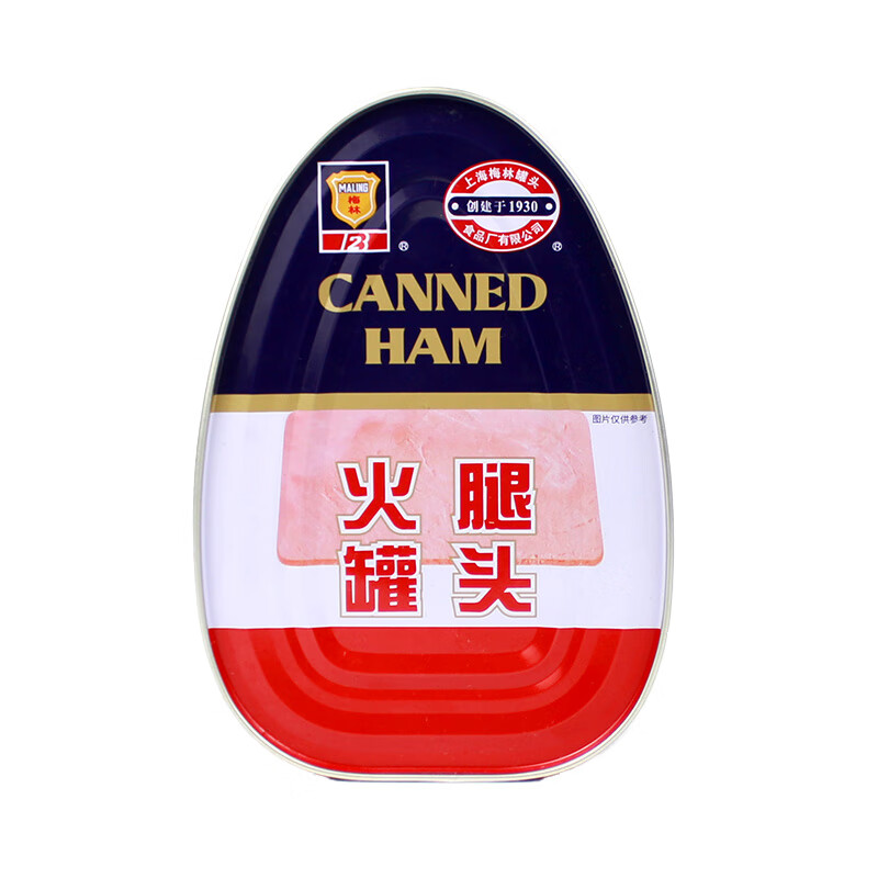 梅林（MALING）上海梅林火腿罐頭454g午餐肉戶外家用即食速食方便火鍋三明治食材 火腿罐頭454g*1罐
