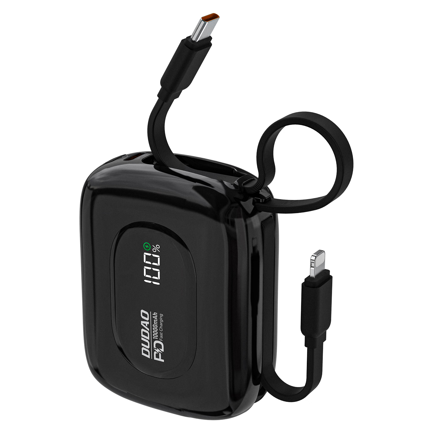 DUDAO独到可上飞机高铁超级快充自带线充电宝小巧便携移动电源安卓苹果iPhone17大容量新3C认证手机备用 紫色便捷两万毫安