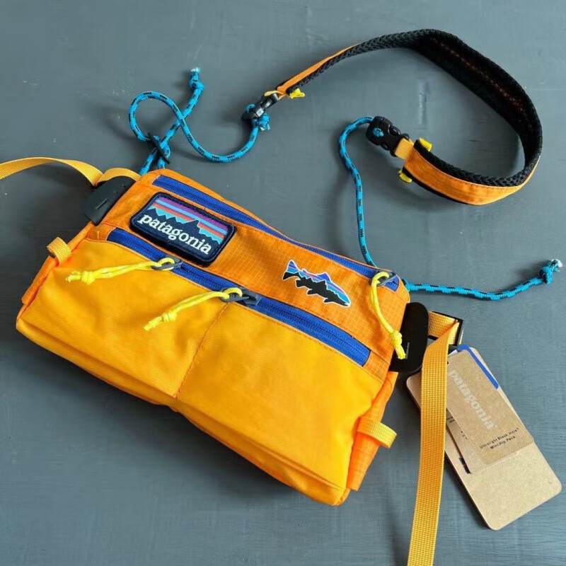 巴塔哥尼亚（Patagonia）男女通用潮流防水运动斜挎包 黄色