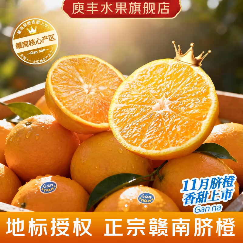 庾丰 正宗江西赣南脐橙 新鲜水果整箱 赣州橙子 团购彩箱送礼春节年货 10斤装（净果9斤）优选果