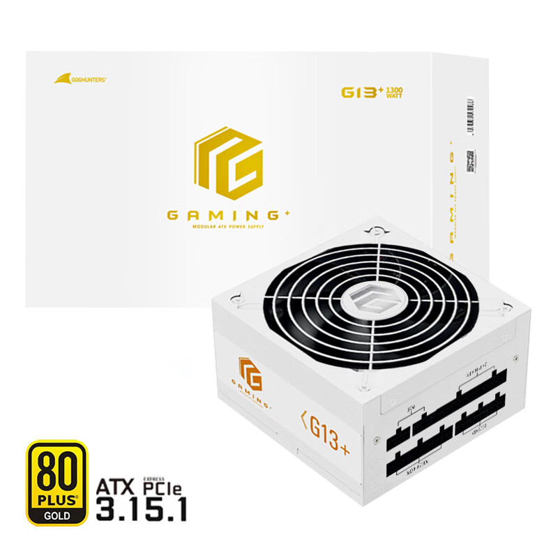 长城（Great Wall）猎金GAMING系列80PLUS金牌全模组全电压机箱主机台式机电脑电源 ATX3.1 G13+1300W金牌 白 日系电容