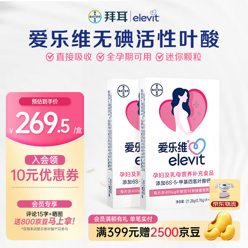 爱乐维（Elevit）活性叶酸中国版备孕孕妇复合维生素片28粒备孕哺全期适用无碘配方 【拍2盒发3盒】孕期哺乳期全孕期可