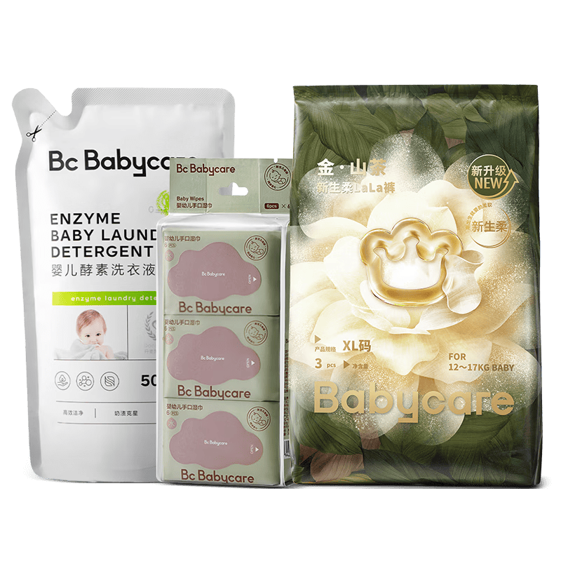 babycare金山茶拉拉裤XL码3片+湿巾36抽+洗衣液500ml
