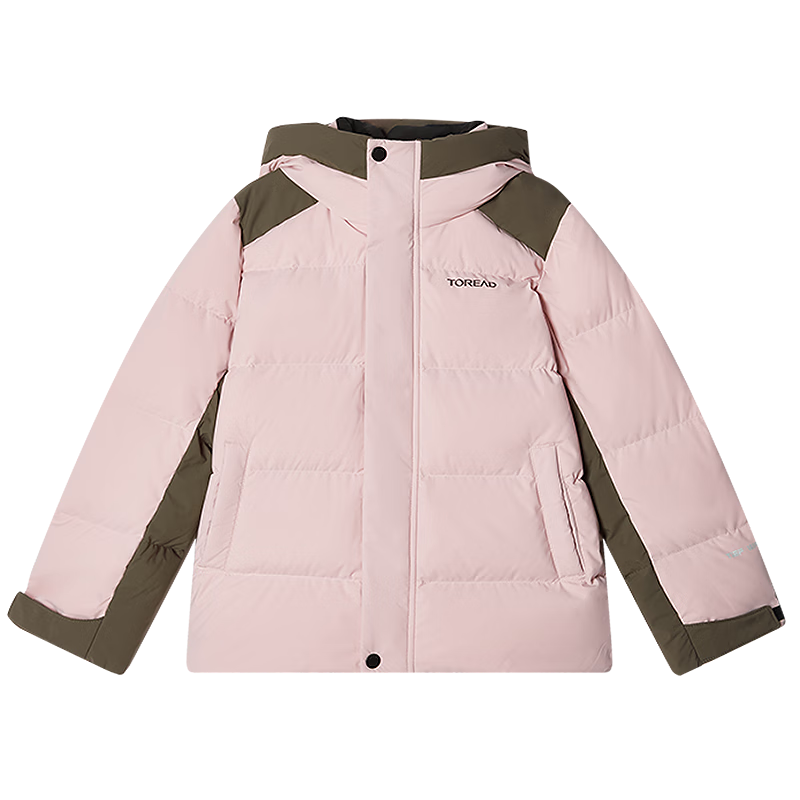 探路者（TOREAD）旗艦 兒童羽絨服男女中大童裝冬款保暖防寒防風外套大衣 糖粉 130