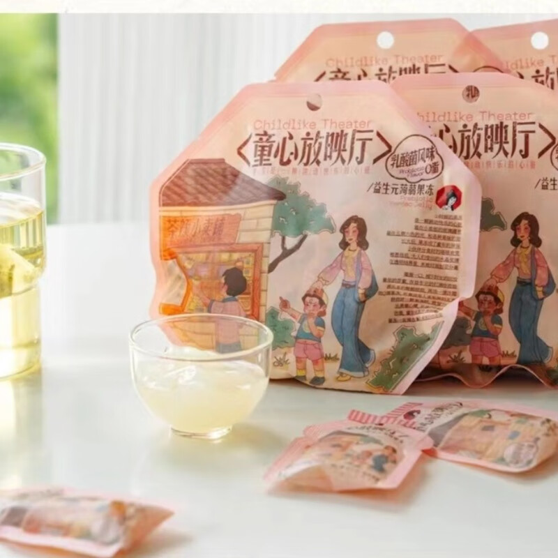 茶颜悦色益生元蒟蒻果冻乳酸菌风味100g开袋即食独立小包休闲零食 益生元蒟蒻果冻100g*3袋