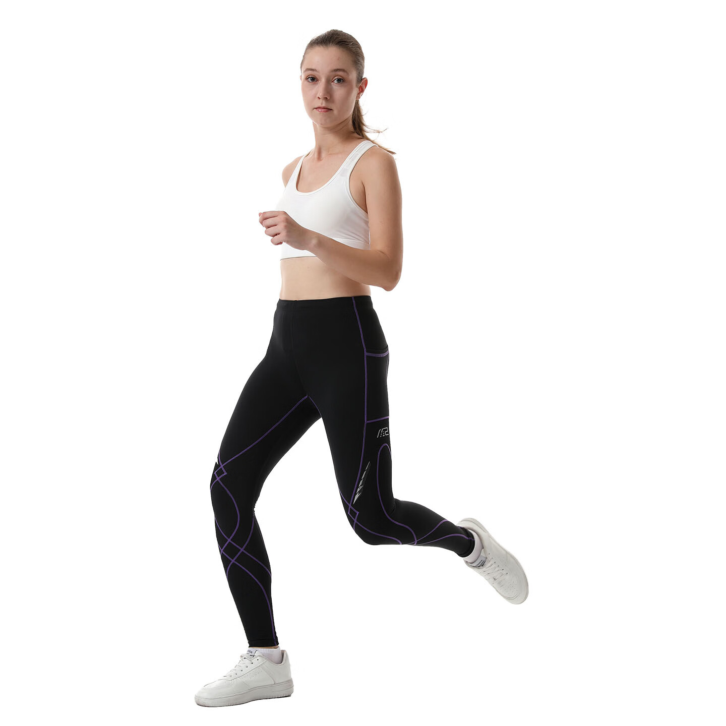 MZPX名泽品压缩裤女SH款运动马拉松跑步护膝护腰健身速干紧身长裤秋冬 女SH款（左右口袋）黑色 磨毛绒4度至20度气温合适 3XL (裤腰周长平量80cm)