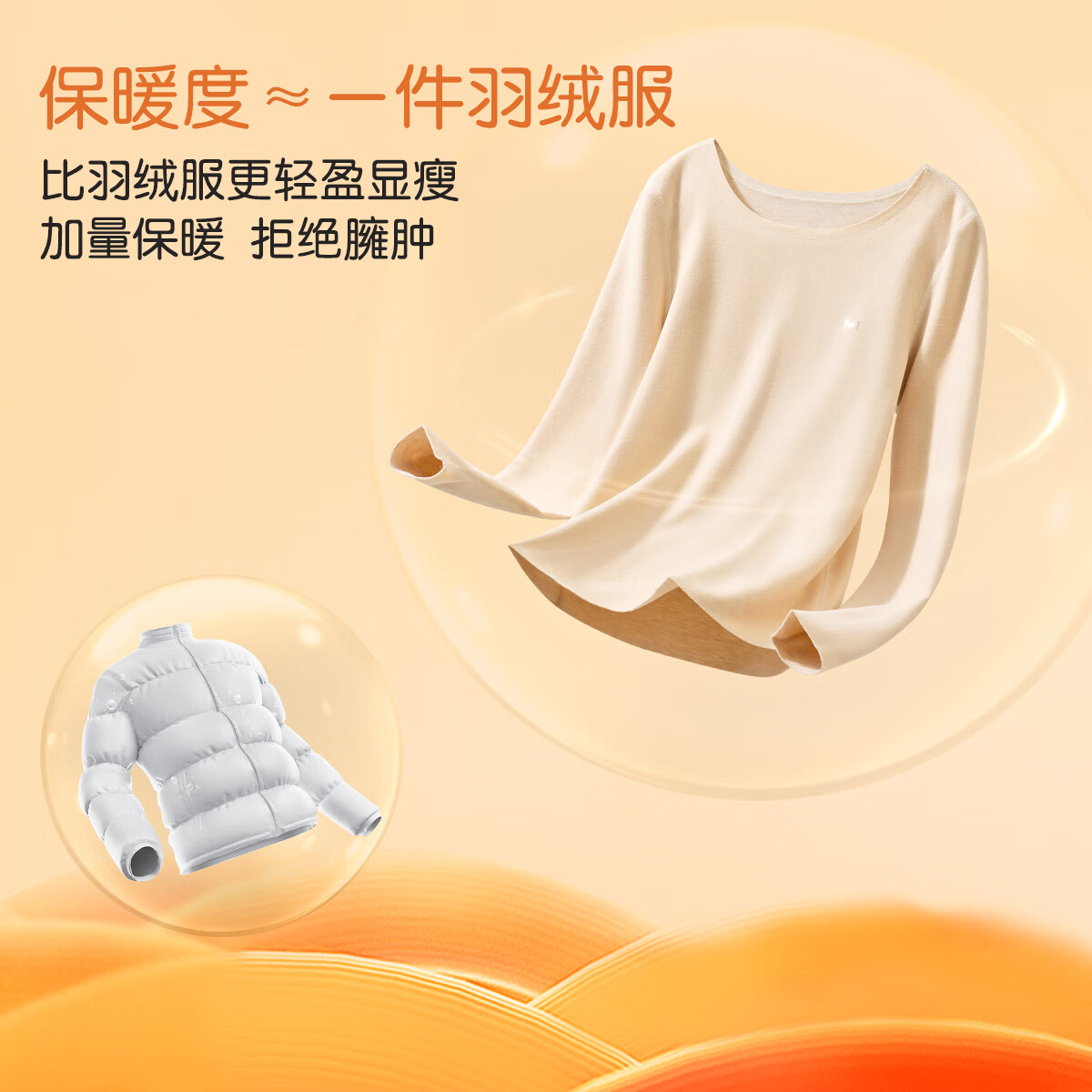 猫人女士保暖内衣女秋冬羊毛蚕丝情侣透气润肤圆领无痕秋衣秋裤套装 燕麦色-女款 （羊毛蚕丝） L （建议100-120斤）