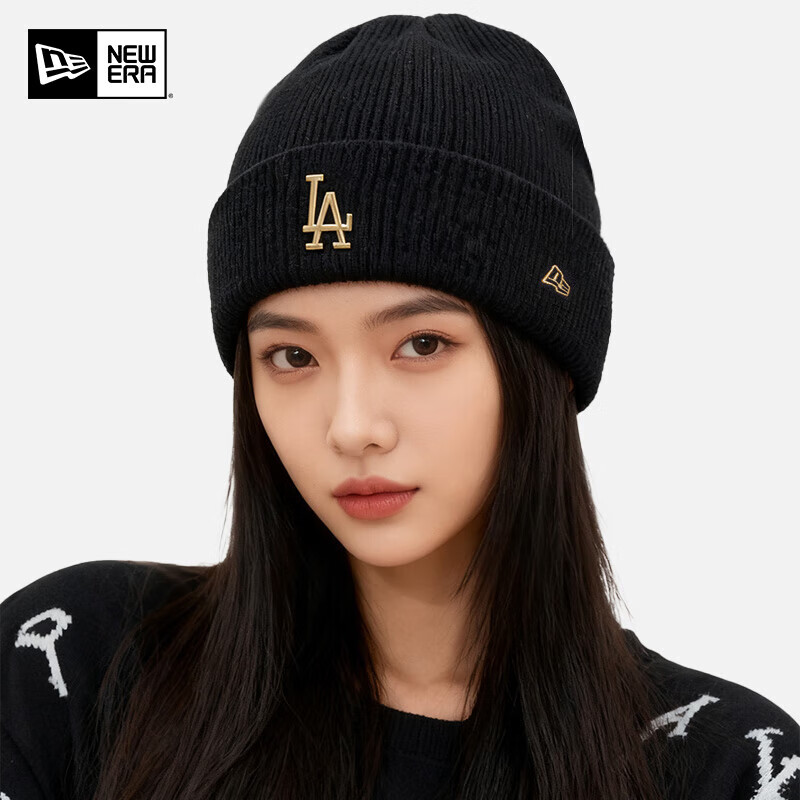 NEW ERA针织帽MLB帽子圣诞礼物元旦毛线帽子冬季男女冷帽LA保暖60284986