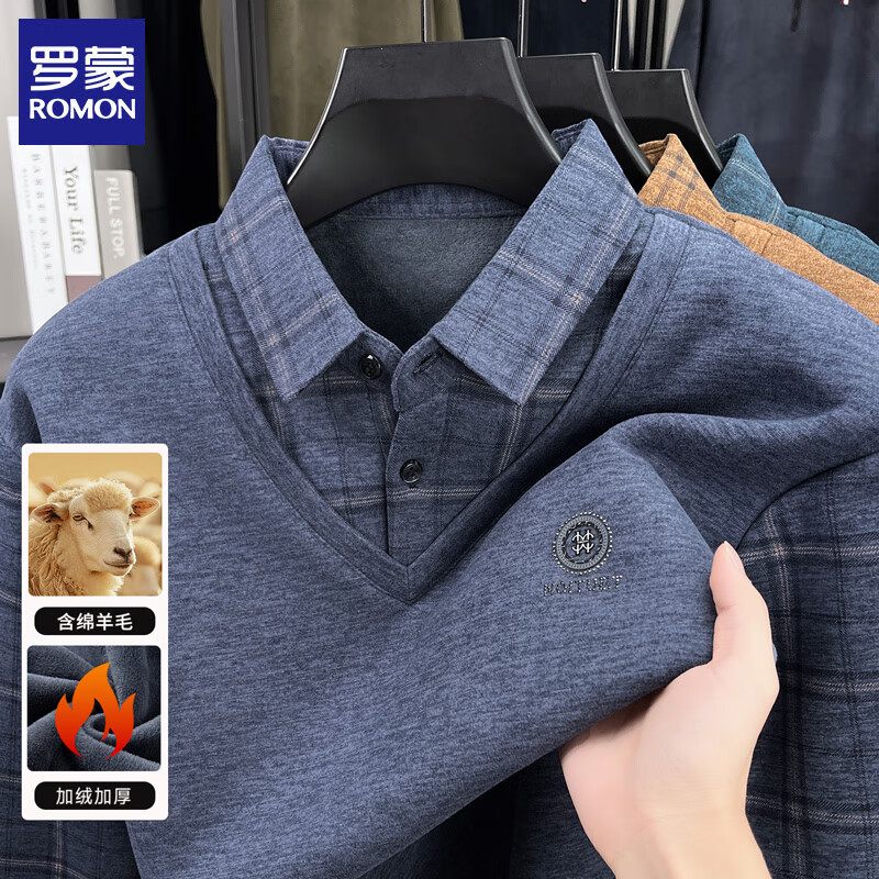 ���ɣ�ROMON������ë�м��޼Ӻ������ë�¶�����ů������ʿ��֯�������װ���� ����ɫ 2XL ����������155-170� 64.3Ԫ