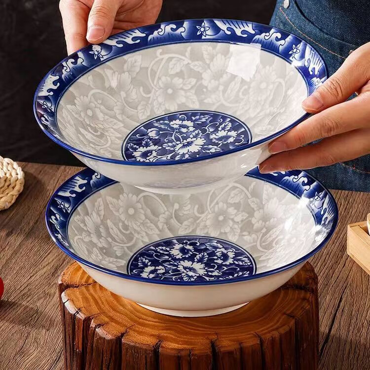 想迦4只青花瓷8英寸斗碗家用陶瓷餐具面碗汤碗中式陶瓷餐具 4只青花瓷8英寸斗碗 京东折扣/优惠券