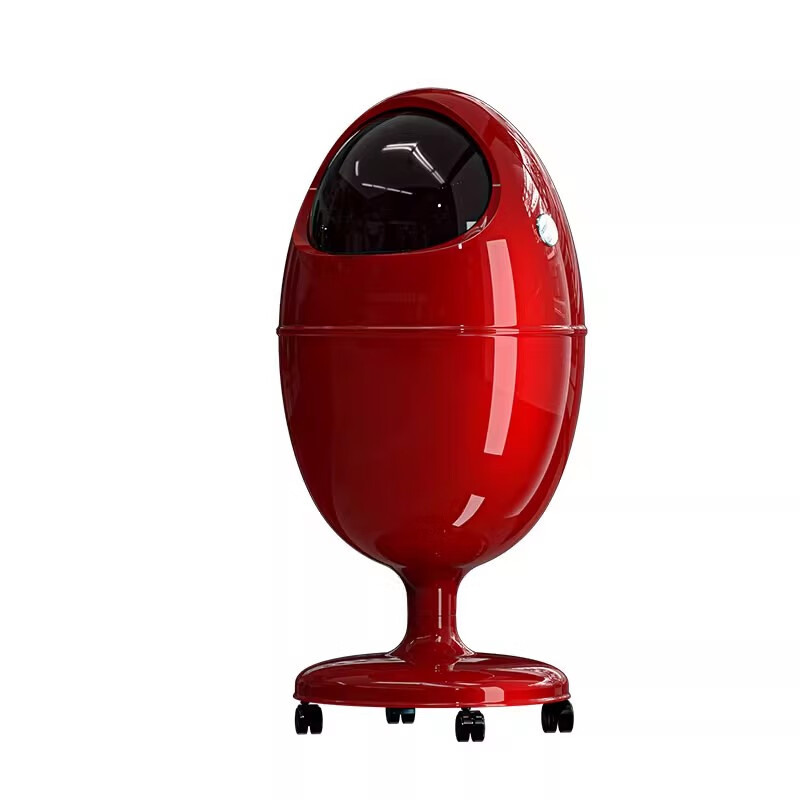 艾仕可(ASCOR)客厅垃圾桶轻奢高档家用2025新款大号免弯腰垃圾筒高颜值卧室纸篓 莫奈白【有轮】