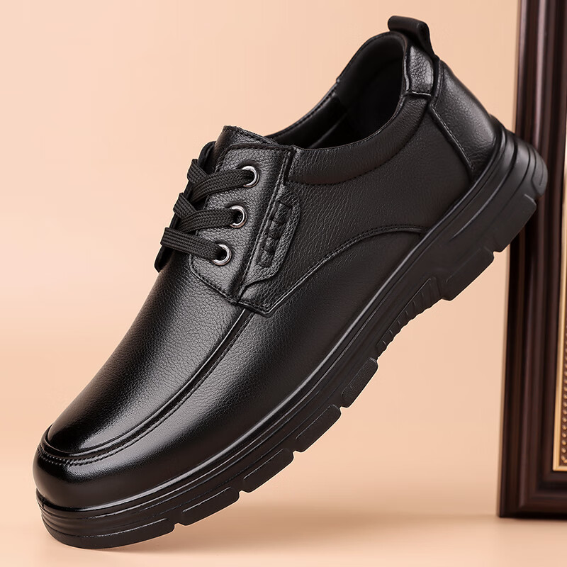 老爷车皮鞋男士高端真皮新款正装商务休闲男鞋子 ccs8818 黑色 38