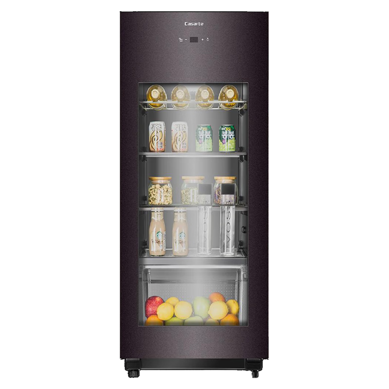 卡萨帝（Casarte）冰吧家用办公室客厅家用冰吧风冷无霜一级能效小冰箱红酒冷藏柜饮料茶叶柜水果保鲜柜展示柜嵌入式 曜石黑|三温区|精准控温|专业制冰|220L