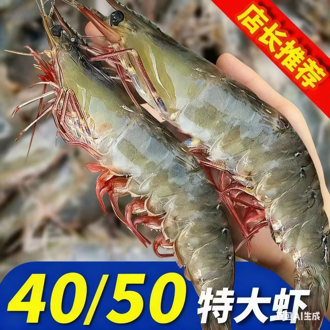 江七公青岛大虾基围虾鲜活青虾白虾海虾对虾冰虾冻虾生鲜 虾类 海鲜 3斤【活虾速冻】 1500g(净重)  40/50规格【单只超大虾】