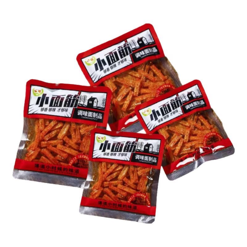 爆道老式很麻很辣零食老式蟹味面小面筋辣条休闲零食混合小包装 4种辣条混合1斤