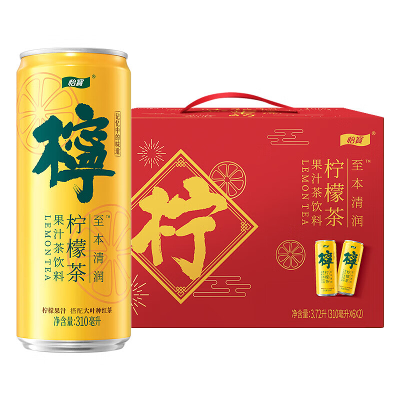 怡宝至本清润菊花茶柠檬茶饮品 柠檬茶310ml*12罐
