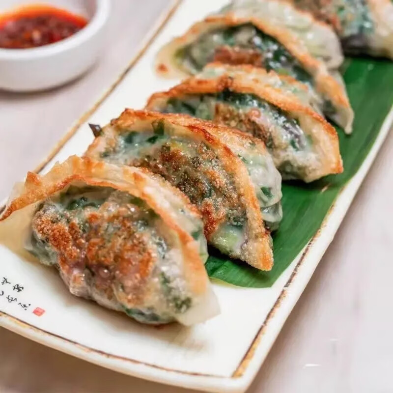 粤味婆正宗广式早茶韭菜大蒸煎饺子马蹄鲜肉锅贴 高端茶楼同款早餐速食 韭菜鲜肉大煎饺【热卖爆款】 共4包(2000g/48个/每个约43g)-高性价比