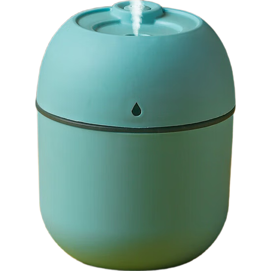 新款小型USB喷雾剂加湿器家用卧室办公室桌面空气教室创意配件 水滴加湿器-绿色