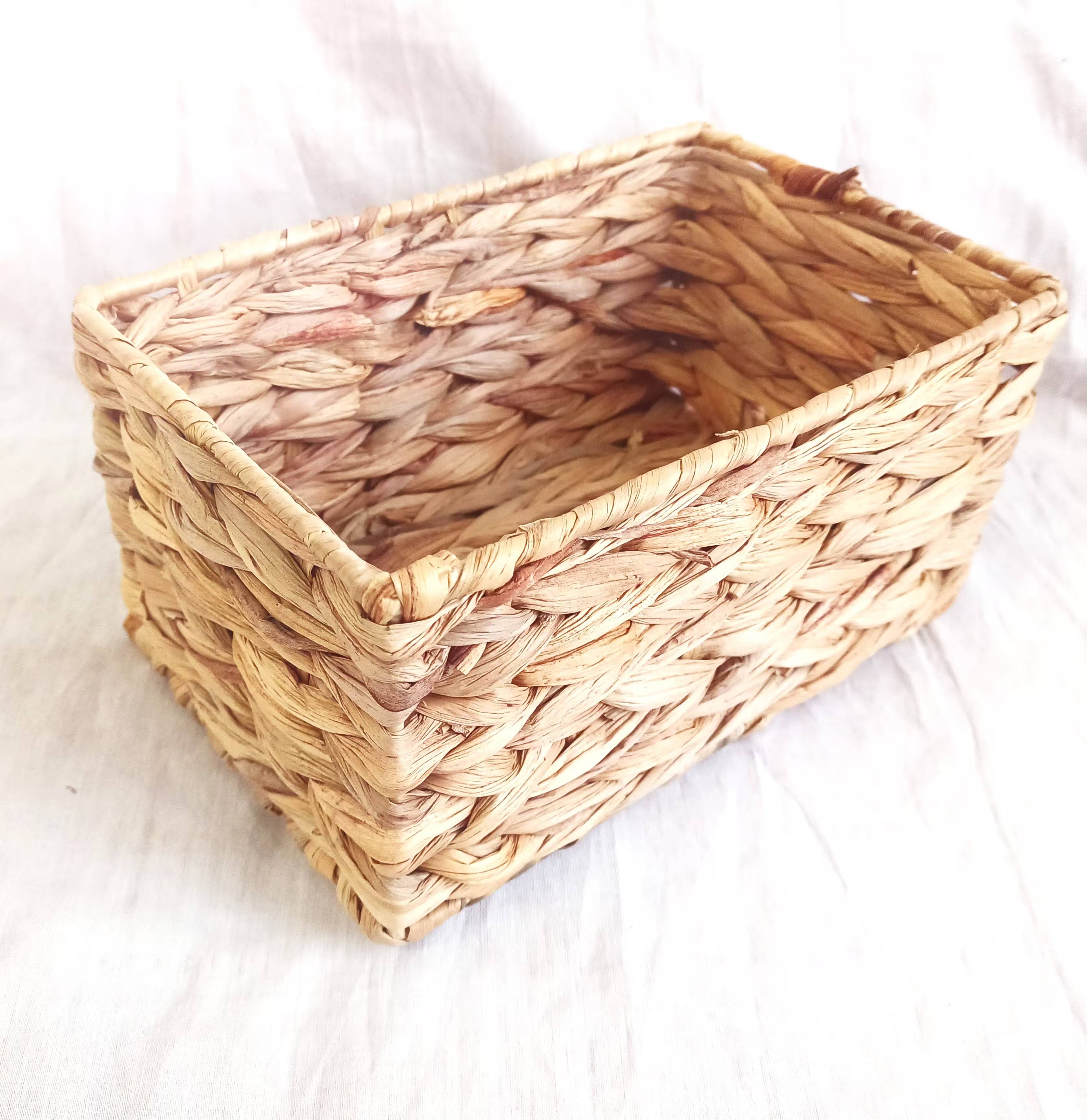 ins极简收纳筐置物储物篮编织藤编桌面收纳篮子水葫芦草藤编 葫芦草筐