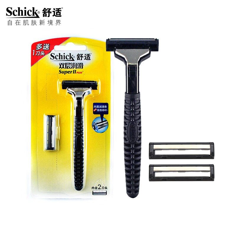 舒适（Schick） 舒适Schick剃须刀刮胡刀胡须刀2层刀片双层润滑手动男士青年学生 双层润滑1刀架2刀头