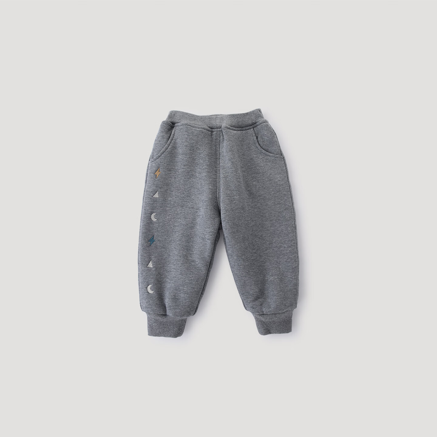 巴厘小猪儿童加绒裤子女童秋冬2025新款加厚保暖裤宝宝休闲长裤男童运动裤 深花灰 100