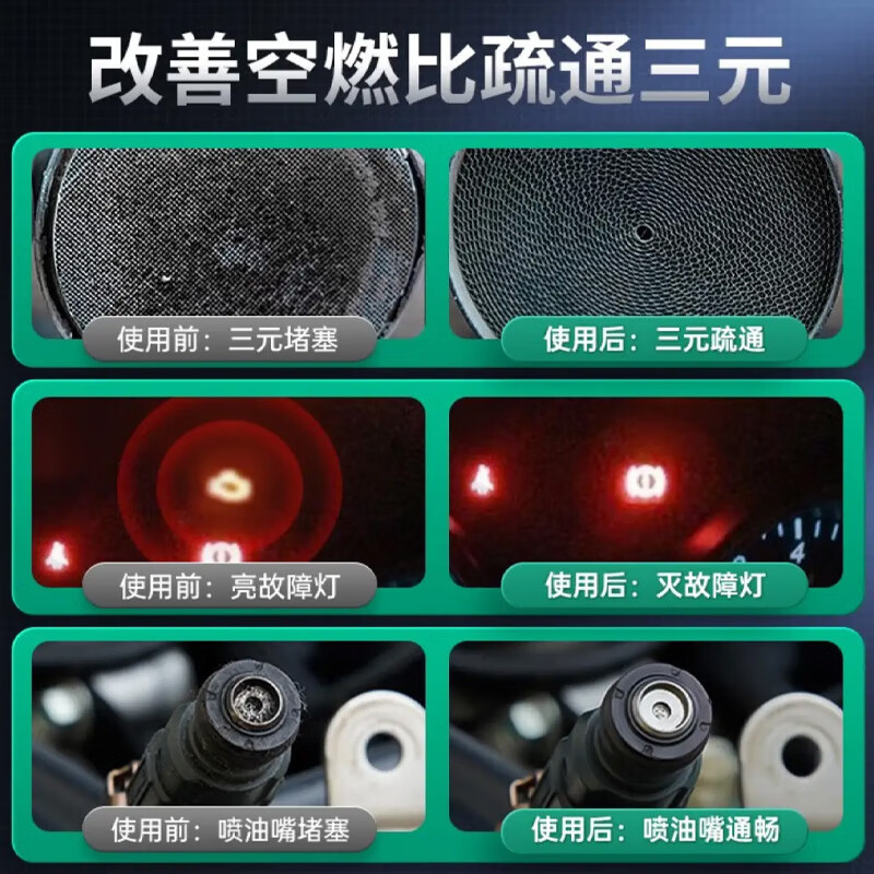 四瓶三元净【单瓶280毫升】固特威三元催化器清洗剂疏通三元堵塞 适用大众三元催化剂清积碳和三元催化汽油燃油宝 pea燃油宝清洁积碳疏通三元催化器堵塞降低排放年检