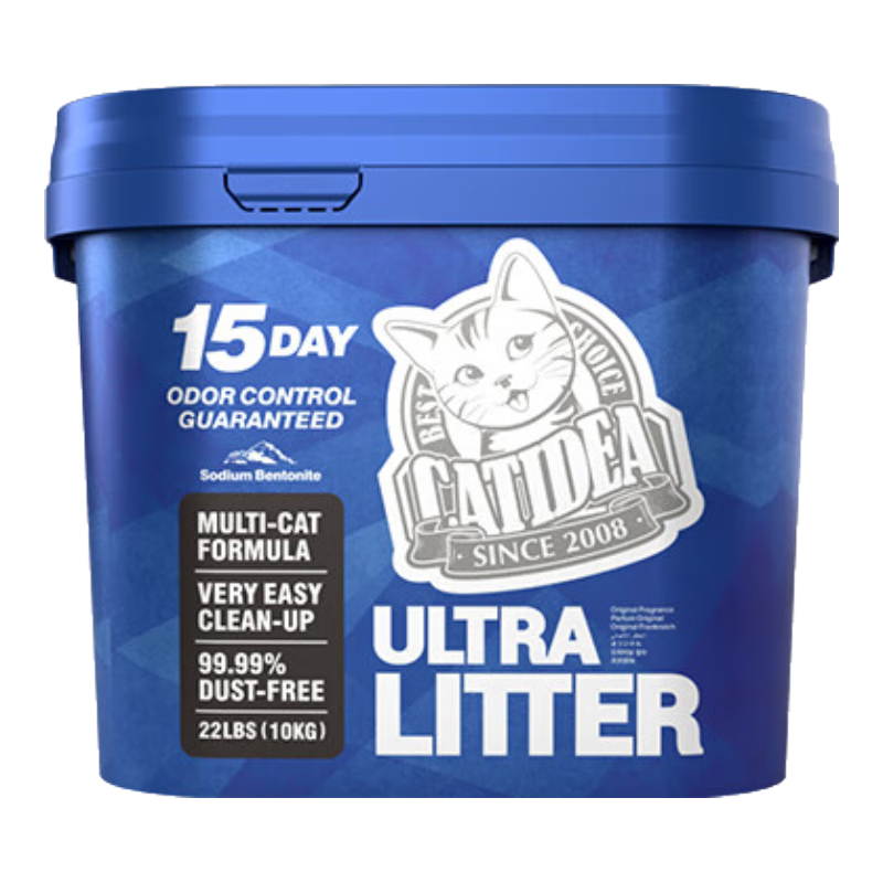 猫乐适天然钠基膨润土猫砂 原矿破碎0甲醛 除臭省砂结团快 不粘底易打理 天然原味【桶装10kg】 桶装【10kg】-方便收纳