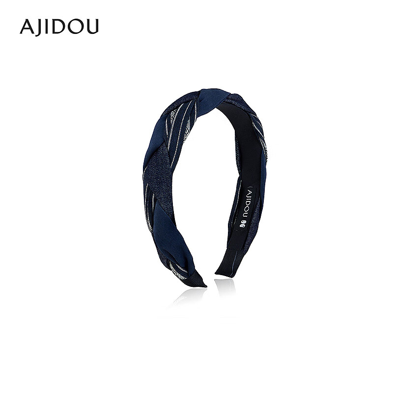 AJIDOU阿吉豆发饰女款蓝色时尚头箍织物发饰高颅顶发箍新年跨年礼物 蓝色 1个